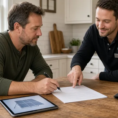 Kitchen-table close with a contract